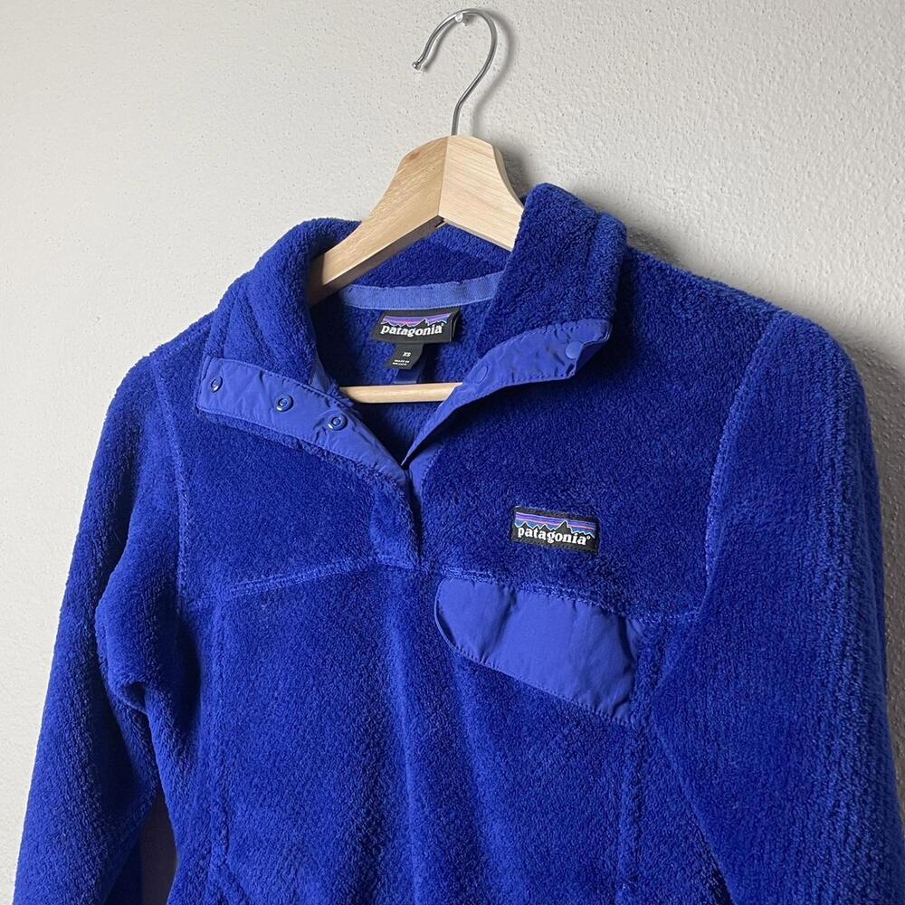 blue patagonia snap-t fleece pullover